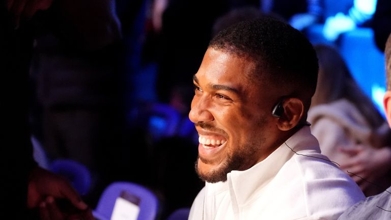 Anthony Joshua walked in with Eddie Hearn at The O2 for the Derek Chisora vs Deontay Wilder fight