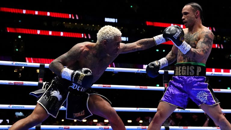 Conor Benn reaches for Prograis with his jab