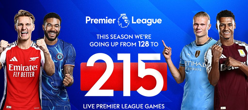 Sky Sports to show 215 live Premier League games this season