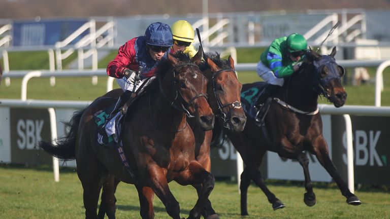 Johan and Silvestre De Sousa race away from Saleymm to win the Lincoln Handicap in 2022