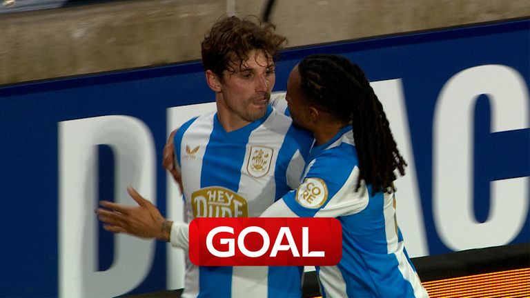 Ryan Ledson gives Huddersfield the lead against Cardiff with a spectacular volley to score in three games on the bounce for the home side.   