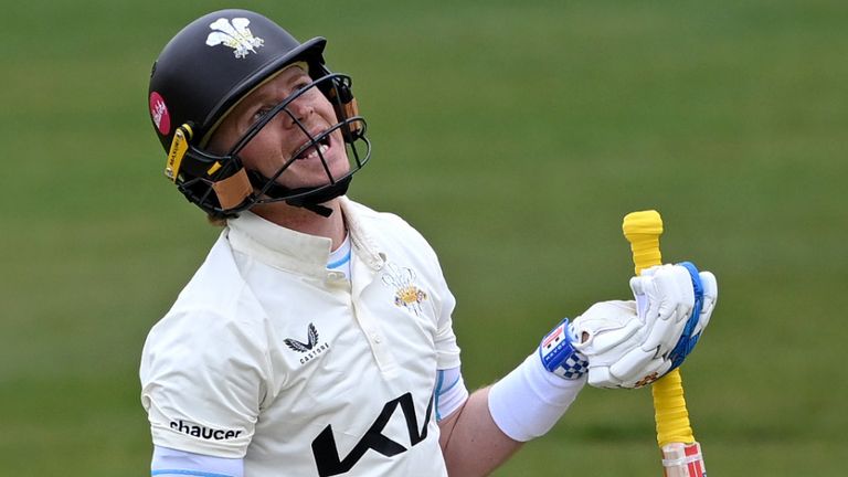 Ollie Pope was out cheaply batting for Surrey against Warwickshire in the County Championship