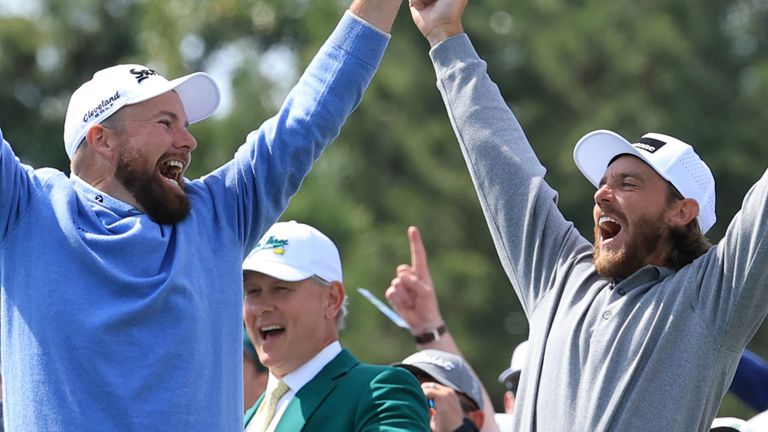 Shane Lowry celebrated Tommy Fleetwood's ace at The Masters Par 3 contest