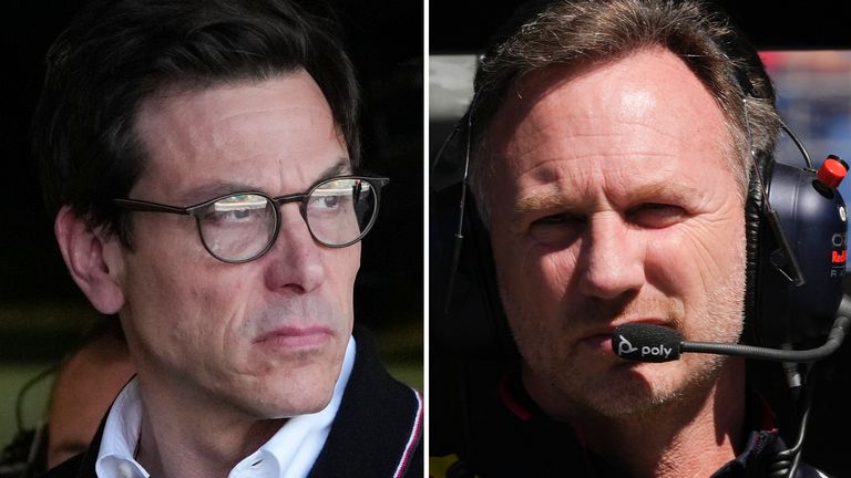 Toto Wolff (L) has denied wanting to block Christian Horner from returning to F1